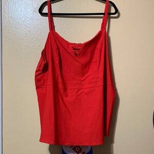 #532 size 5 Torrid NWT Red Camisole Top w/ zippered back & adjustable straps